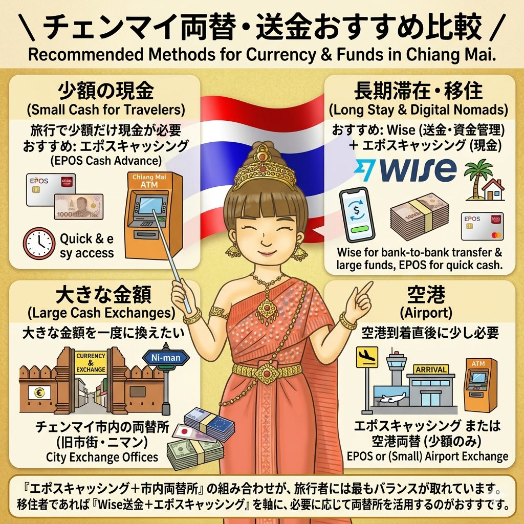 チェンマイ両替・送金おすすめ比較表
