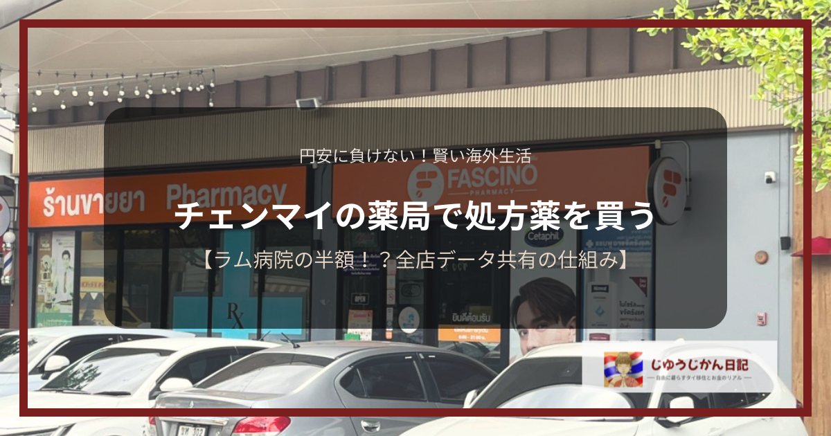 チェンマイの薬局で処方薬を購入する様子