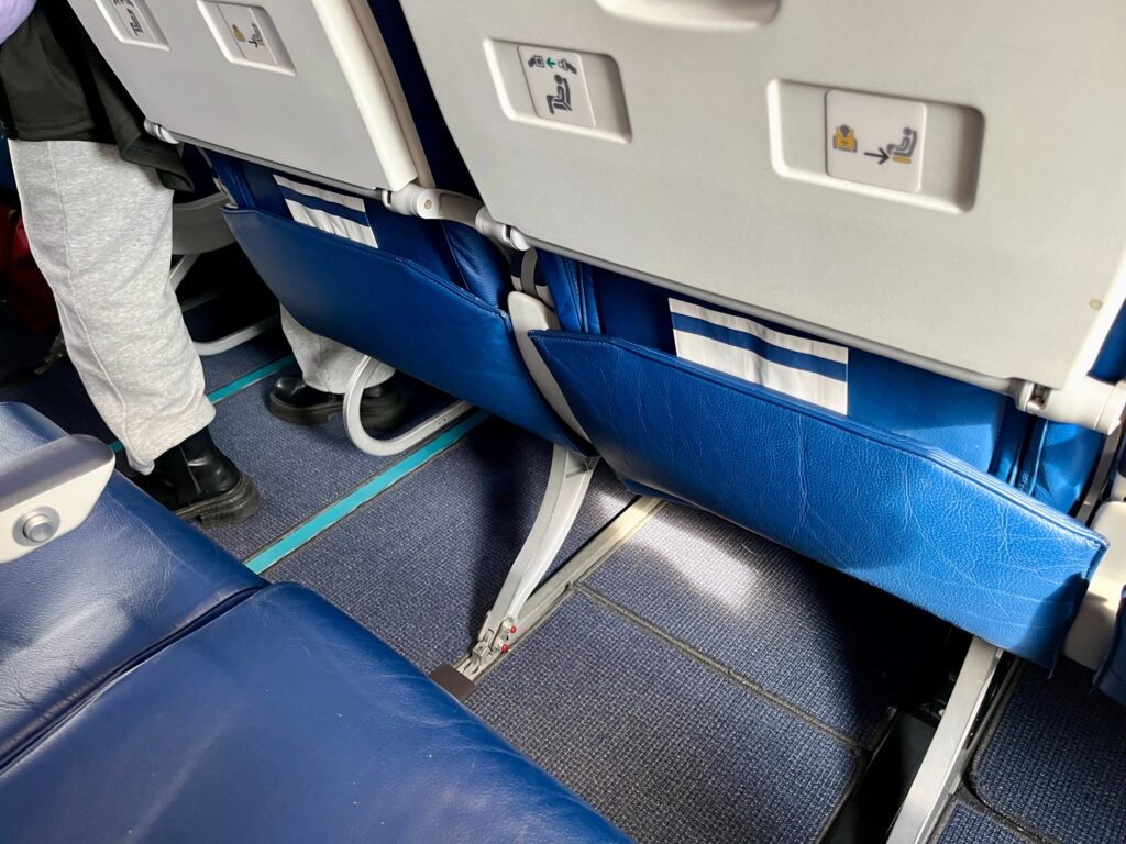 マレーシア航空の機内の座席