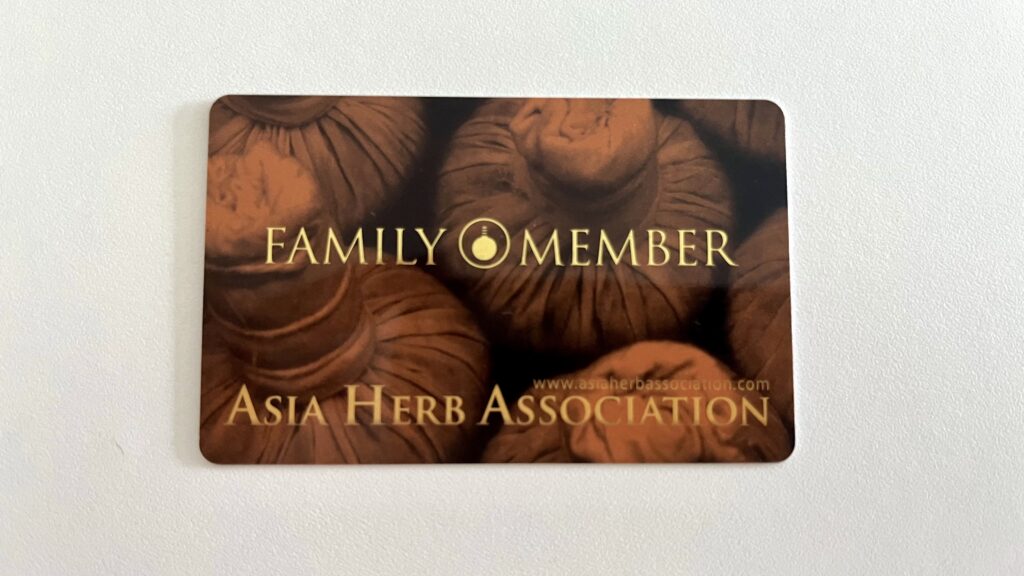 Asia Herb Association Benchasiri Park Shop(アジアハーブアソシエイション)のメンバーズカード