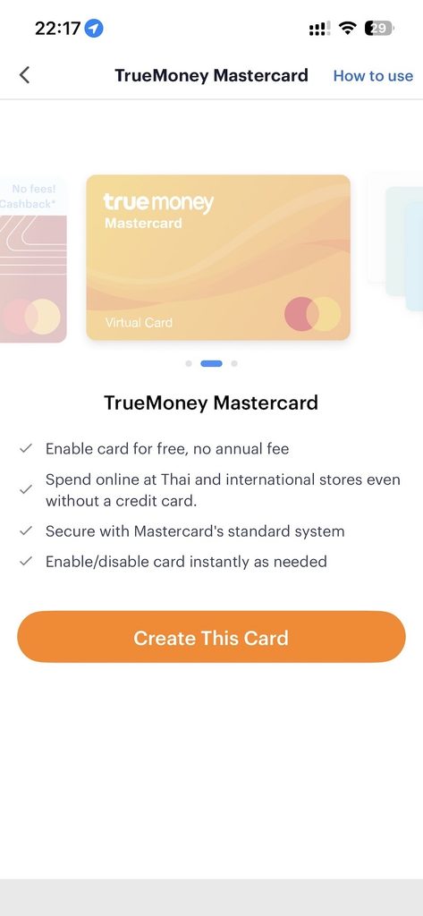 TrueMoney WalletアプリのTrueMoney MastercardのScreenshot