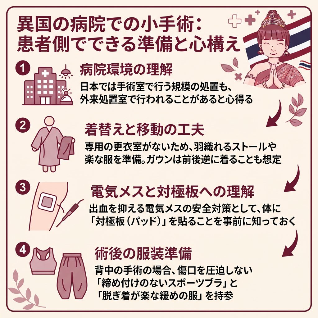 異国の病院での小手術:患者側でできる準備と心構えを説明した画像