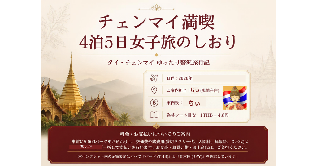 チェンマイ旅行のしおりのイメージ